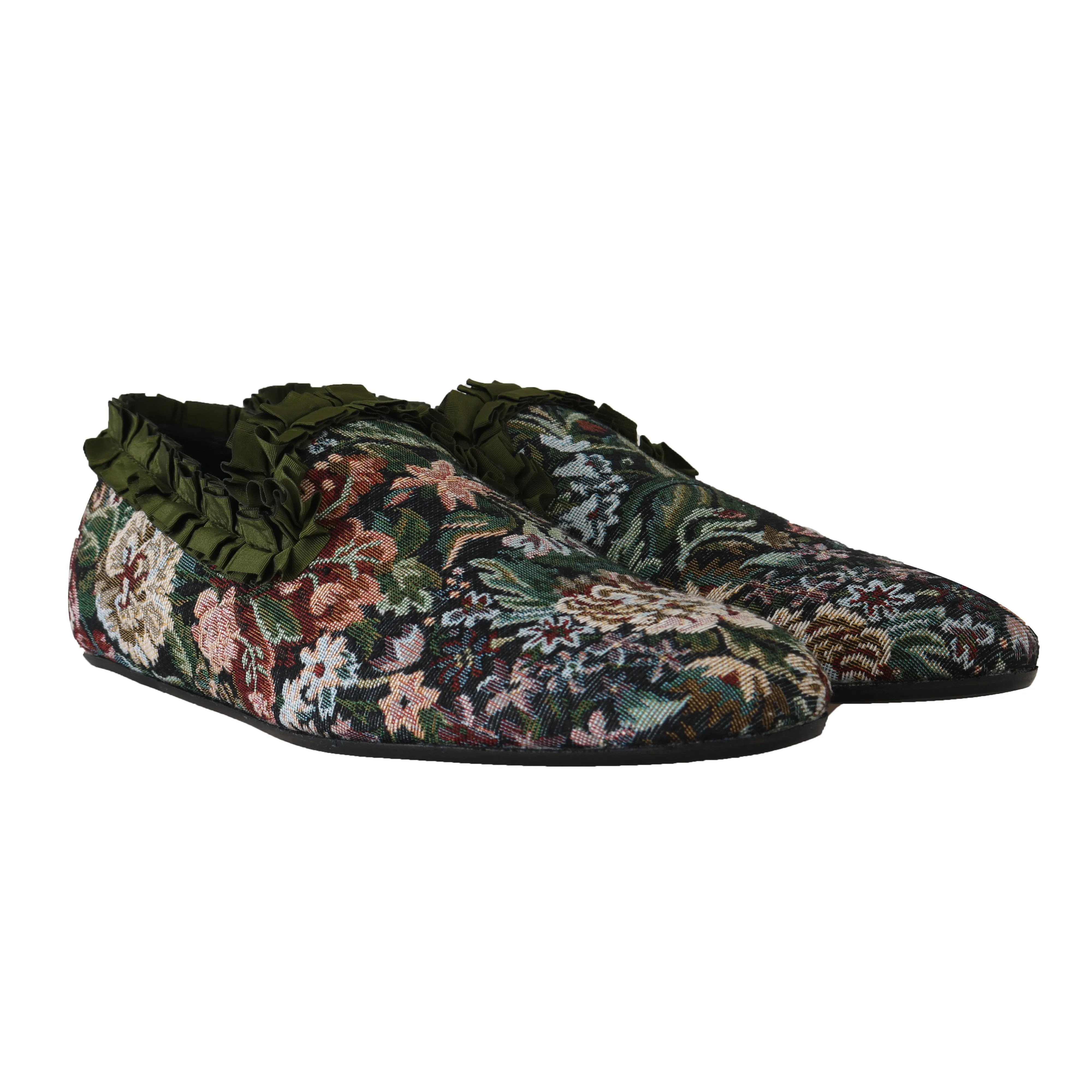 Fiori Ricamo Floral Slides Loafers Shoes