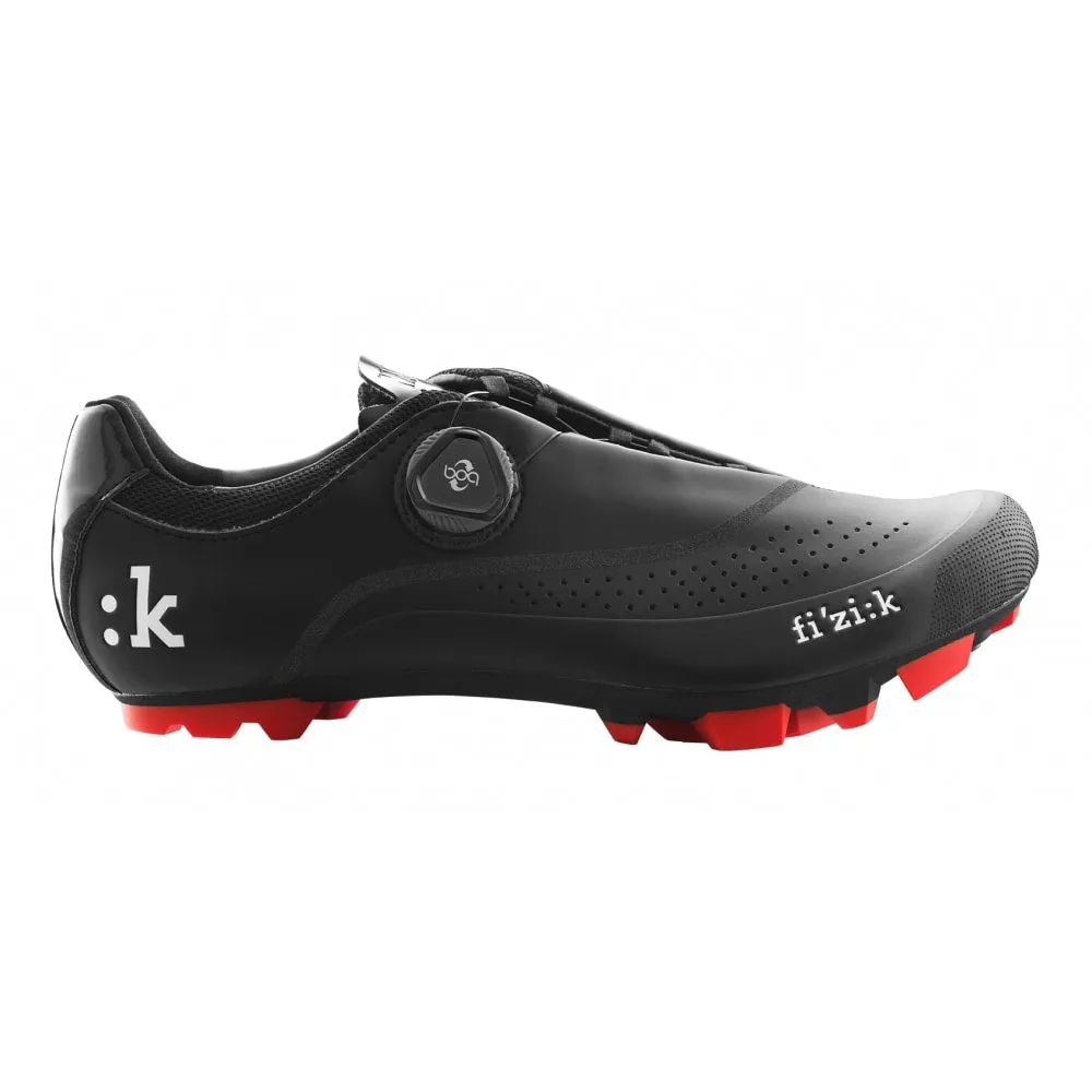 Fizik Men's M4B Uomo Shoes BOA - Black/Black With Red Trim