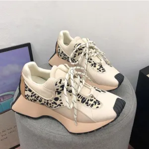 Flat Platform Patchwork Sneakers Outdoor Walk Tennis Shoes