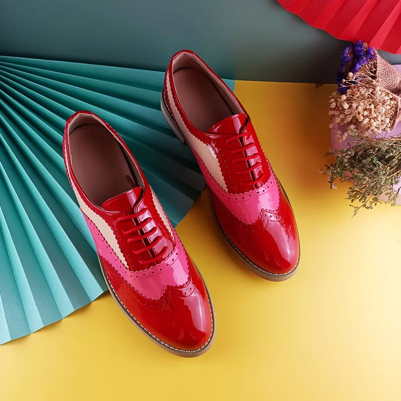 Flats Oxford Shoes Woman Genuine Leather Sneakers
