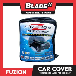 Fuzion Car Cover Waterproof Large FCC-300 (Grey) for Honda Civic, Accord, Hyundai Elantra, Toyota Altis, Camry BMW 5,7,9 Series