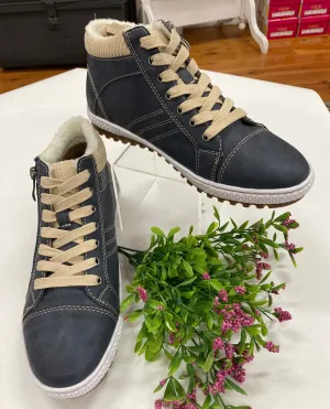 Gabby Ankle Boot In Navy By Baylane
