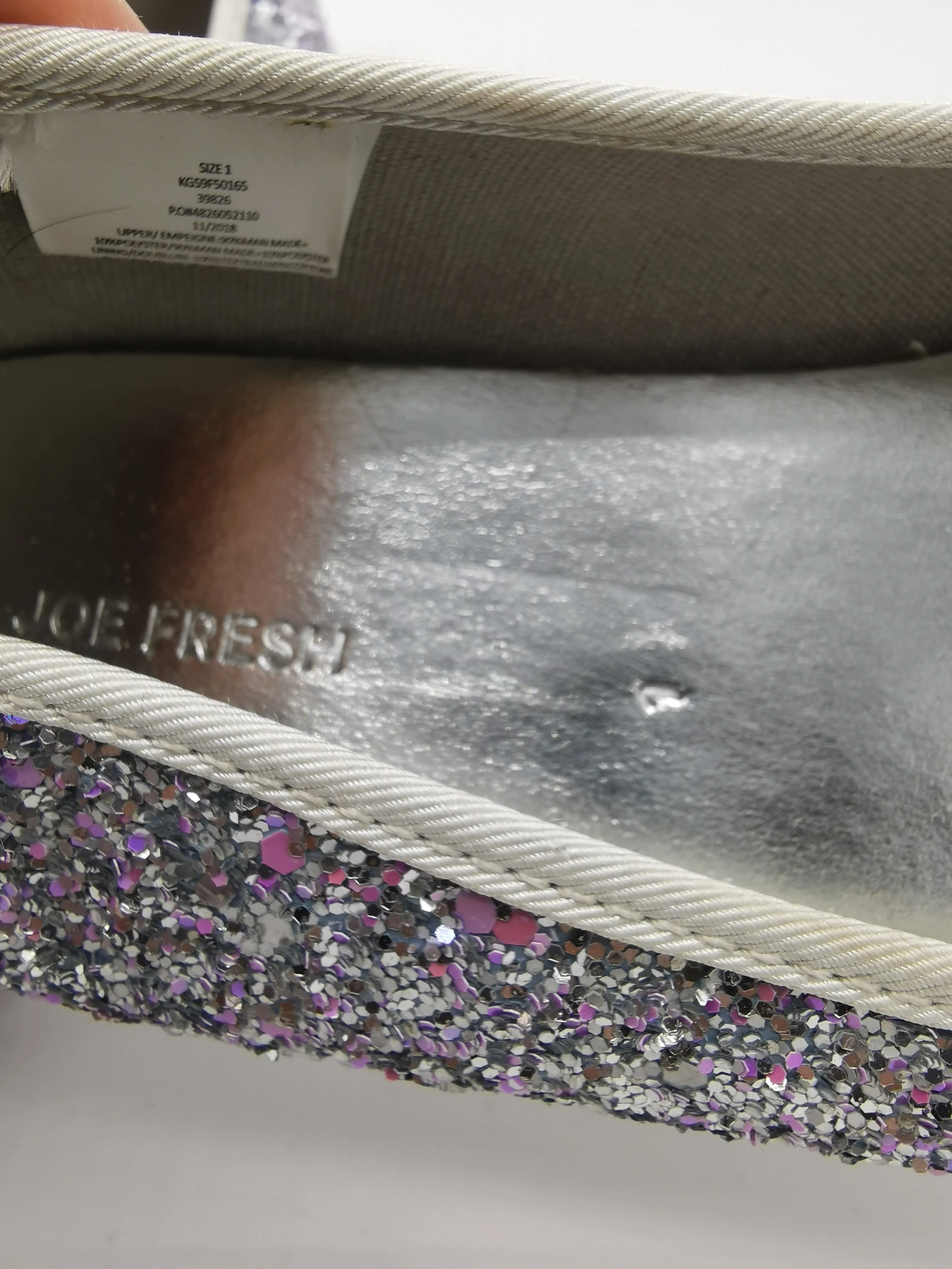 GIRL SIZE 1 YOUTH - JOE FRESH, Glittery Ballet Flats EUC B59