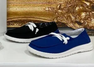 Girls Charming Black Slip On Shoes