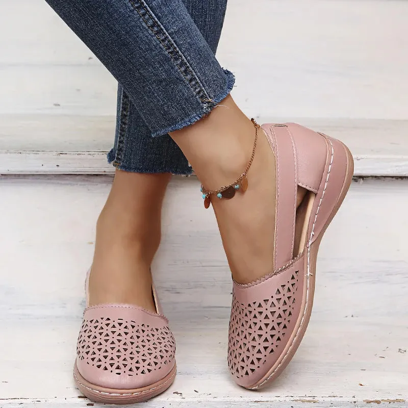 Grace - Perforated Slip-On Flats