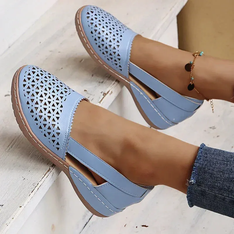 Grace - Perforated Slip-On Flats