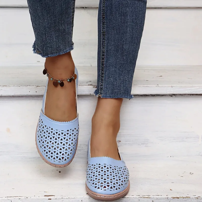 Grace - Perforated Slip-On Flats