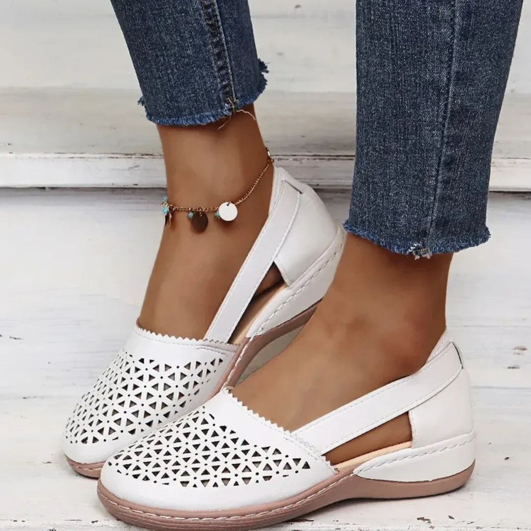Grace - Perforated Slip-On Flats