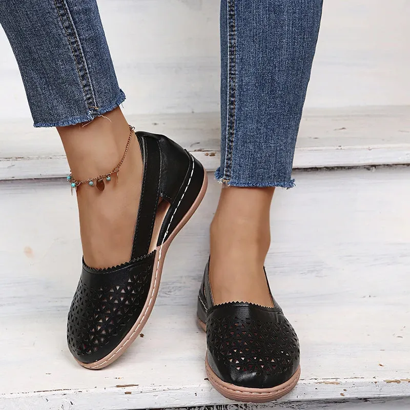 Grace - Perforated Slip-On Flats