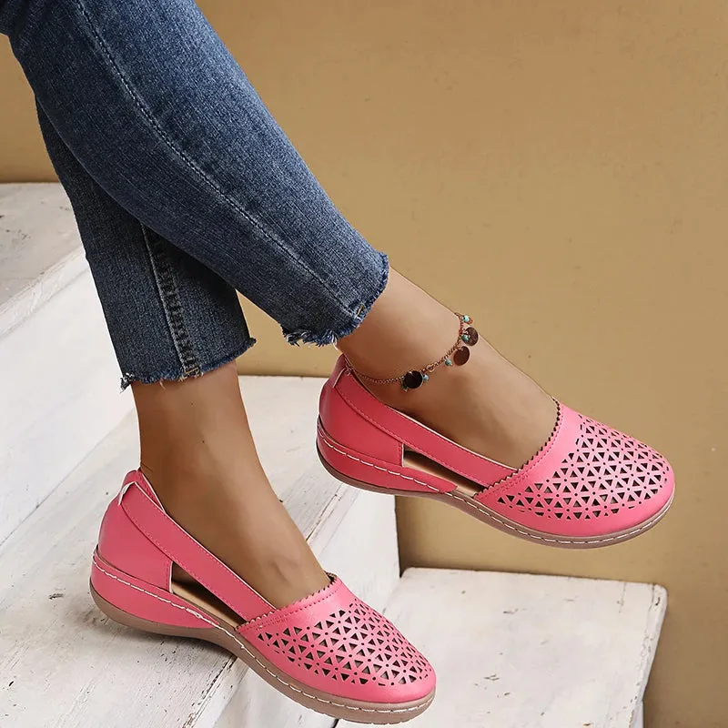 Grace - Perforated Slip-On Flats