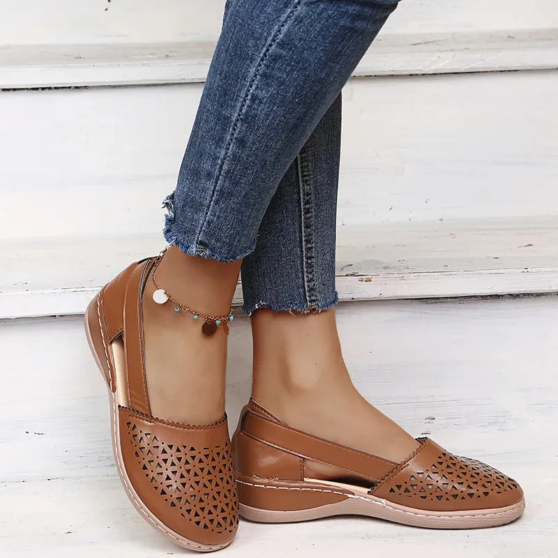 Grace - Perforated Slip-On Flats