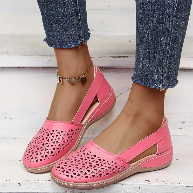 Grace - Perforated Slip-On Flats