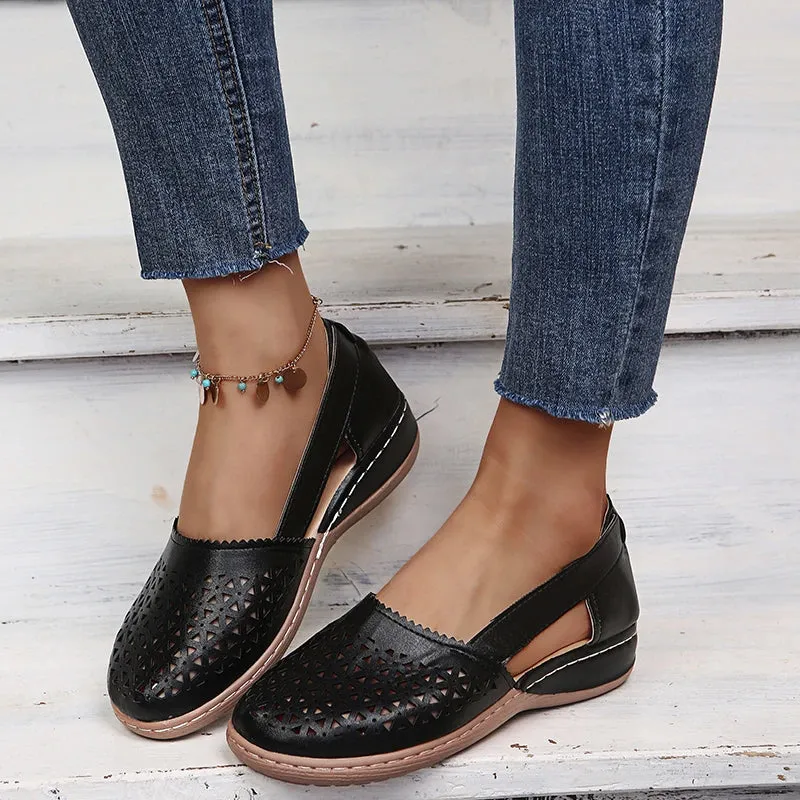 Grace - Perforated Slip-On Flats
