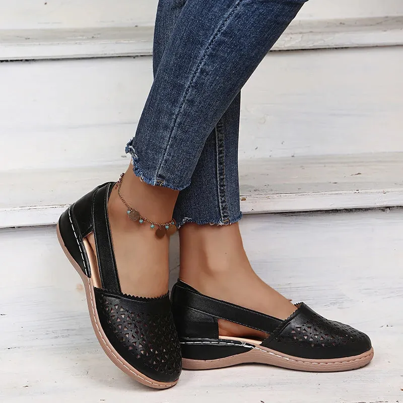 Grace - Perforated Slip-On Flats