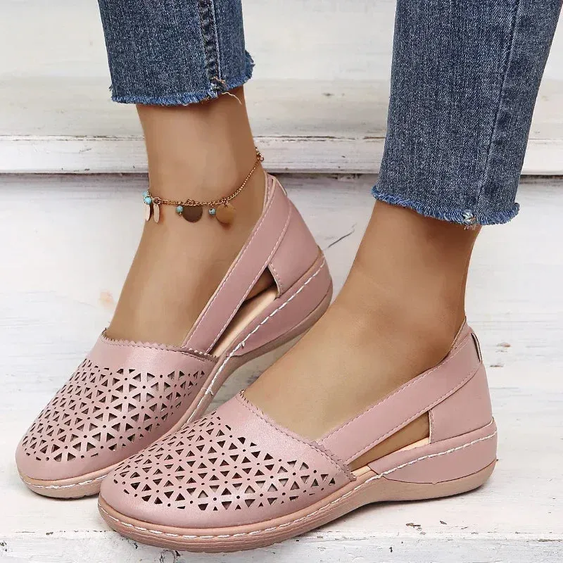 Grace - Perforated Slip-On Flats