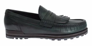 Green Leather Loafers Casual Dress Shoes