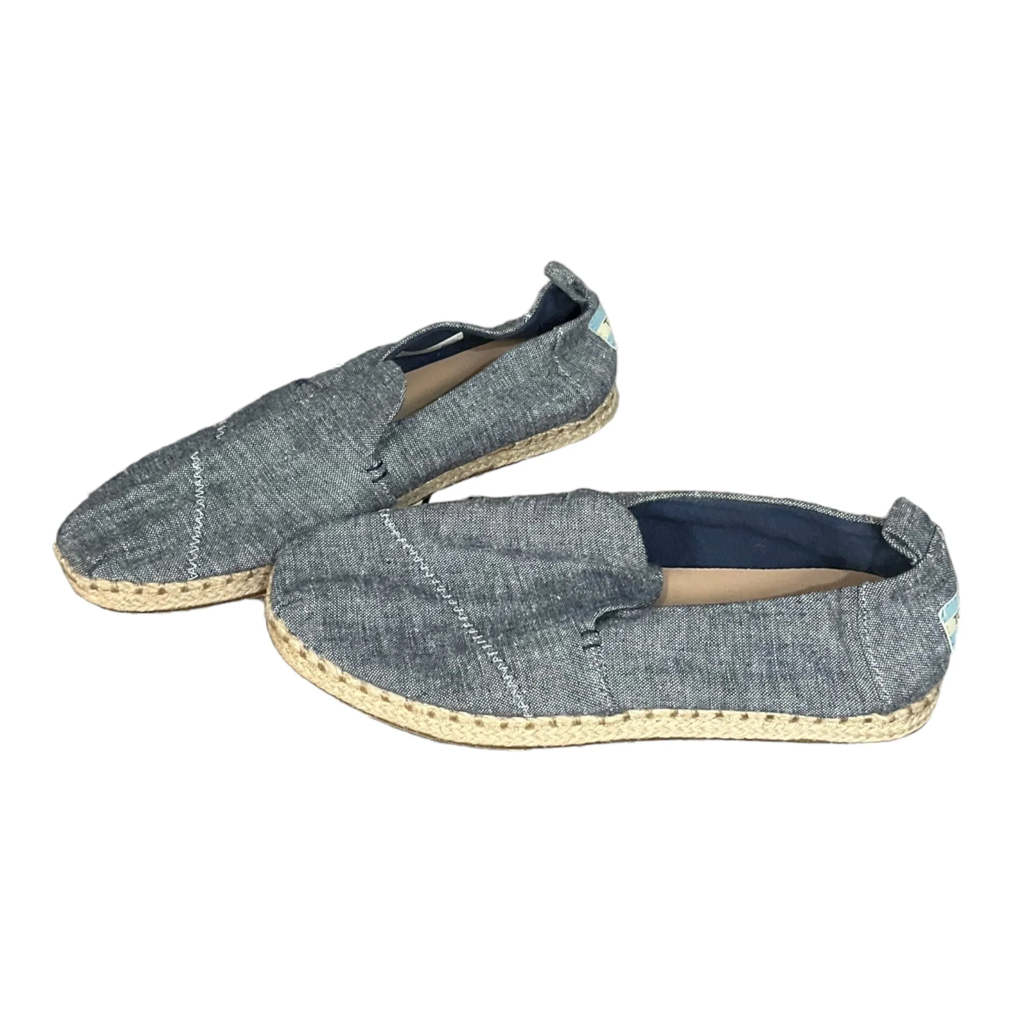 Grey Shoes Flats Toms, Size 8