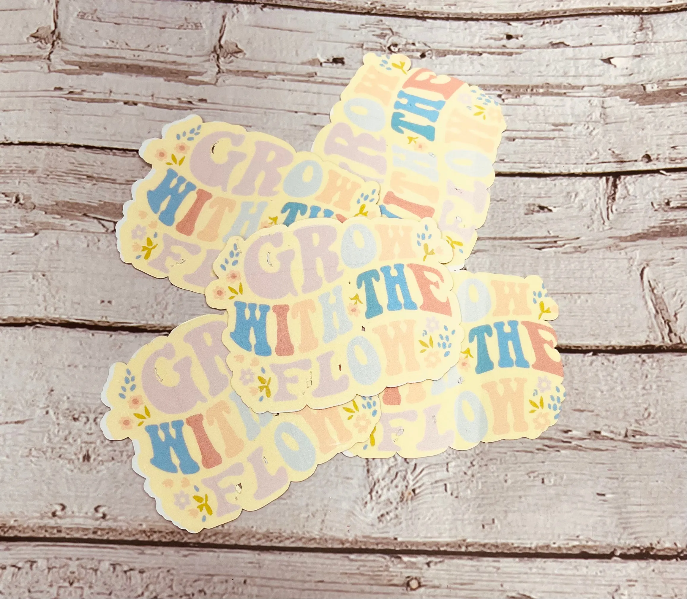 Grow With The Flow  Waterproof Sticker