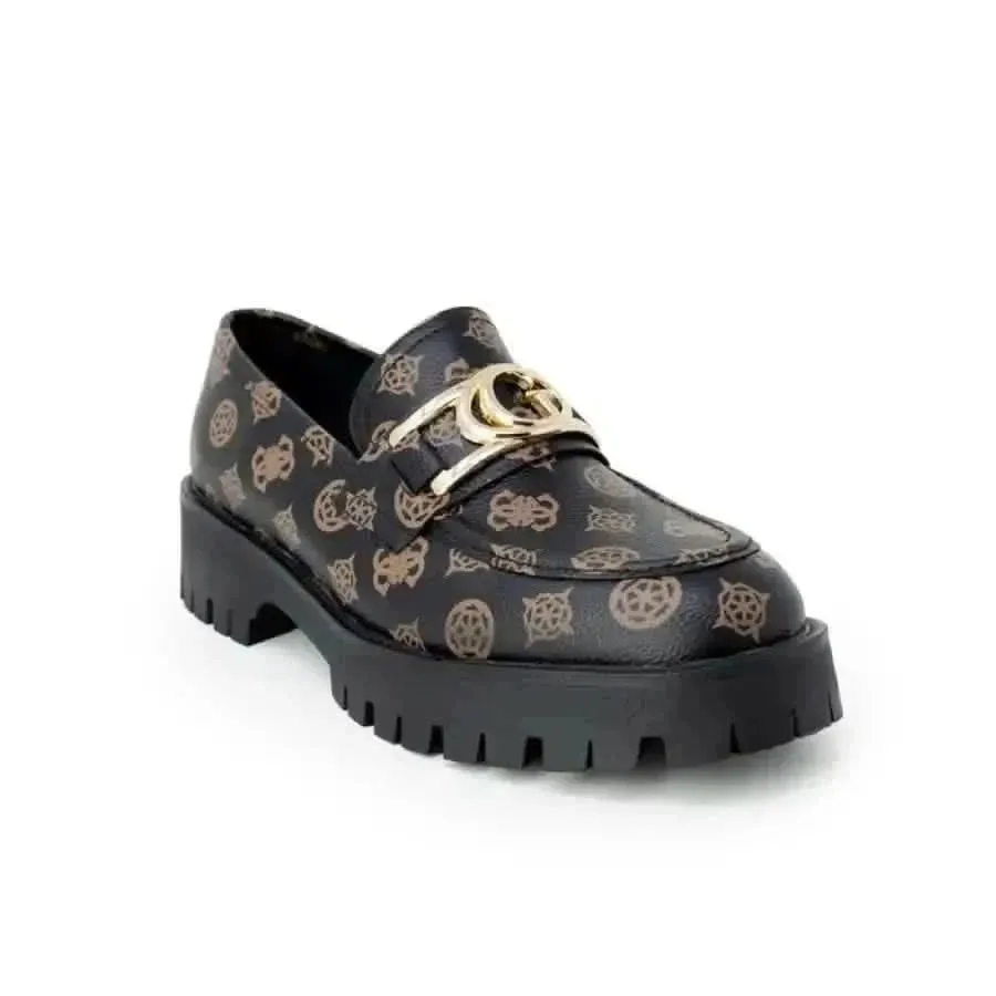 Guess Women's Brown Slip-On Shoes with Print