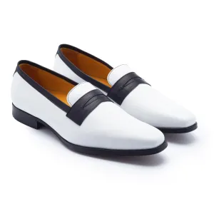Handmade Two Tone Leather Loafers for Men