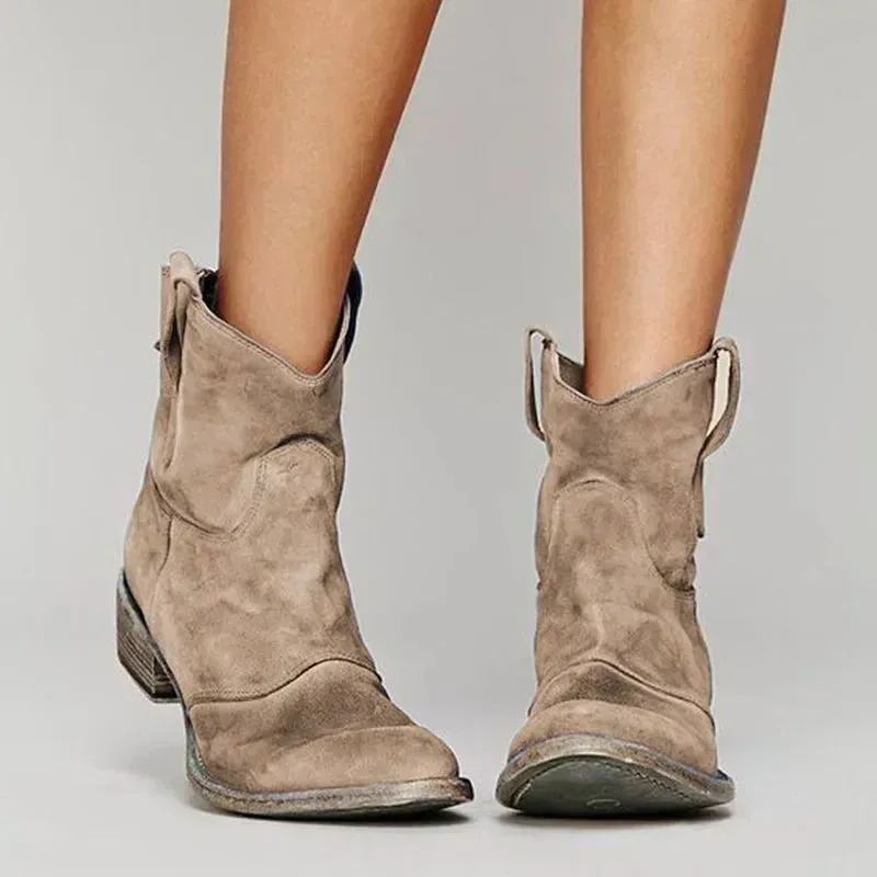 Hayley™ | Vintage Cowboy Ankle Boots