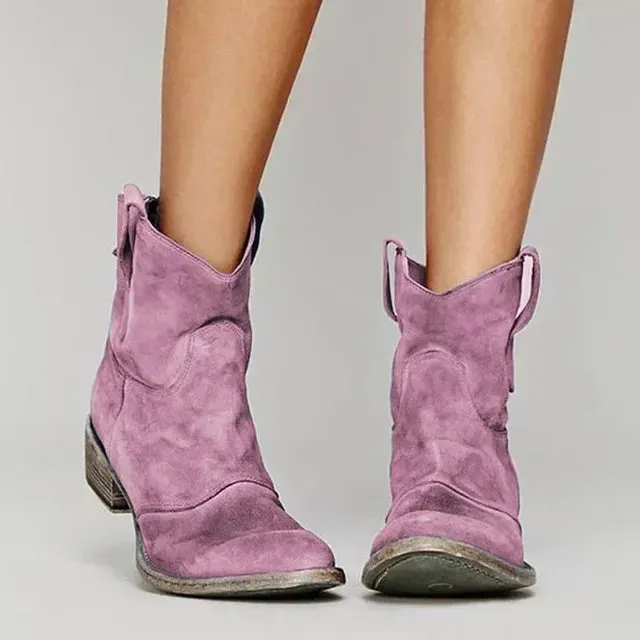 Hayley™ | Vintage Cowboy Ankle Boots