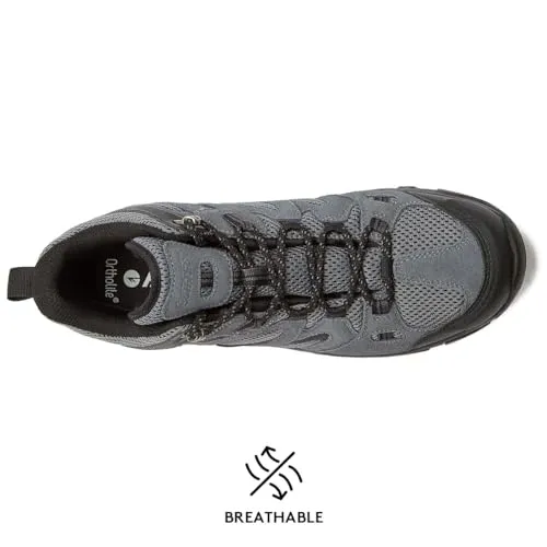 HI-TEC Ravus WP Mid Waterproof Hiking Boots for Men, Lightweight Breathable Outdoor Trekking Shoes - Dark Grey, 8.5 Medium