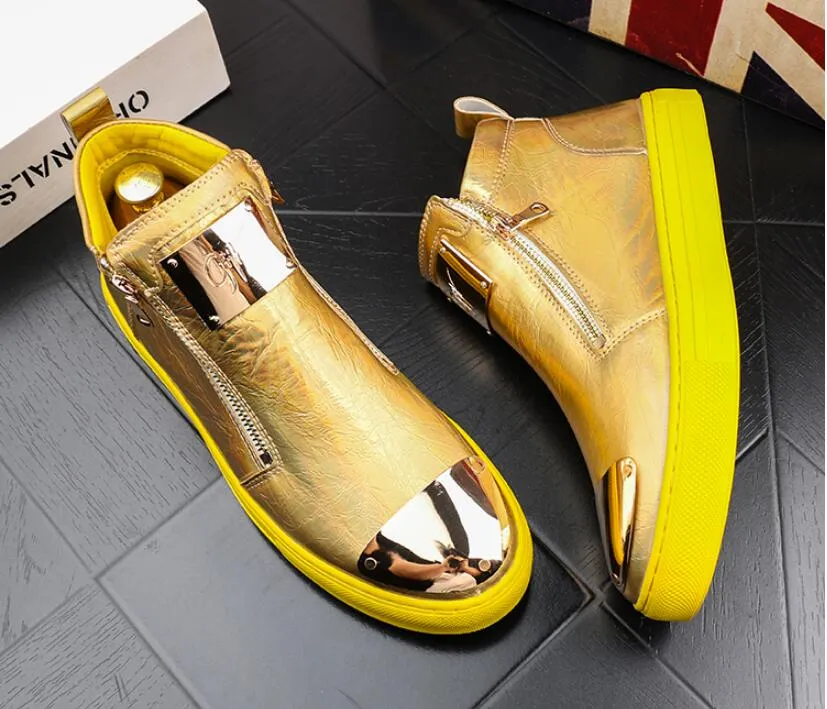 High Quality Men High Top British Style Shoes Mens Causal Luxury Shoes Red white Bottom rubber Shoes for Male Casual Ankle Boots
