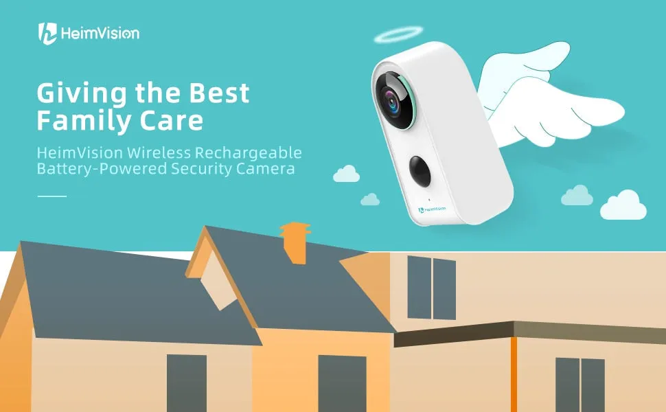 HMDC3MQ 1080P Security IP Camera Wireless Outdoor Night Vision Battery Solar Rechargeable 2-Way Home Surveillance Cam