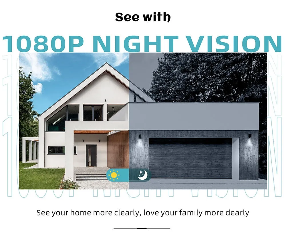 HMDC3MQ 1080P Security IP Camera Wireless Outdoor Night Vision Battery Solar Rechargeable 2-Way Home Surveillance Cam