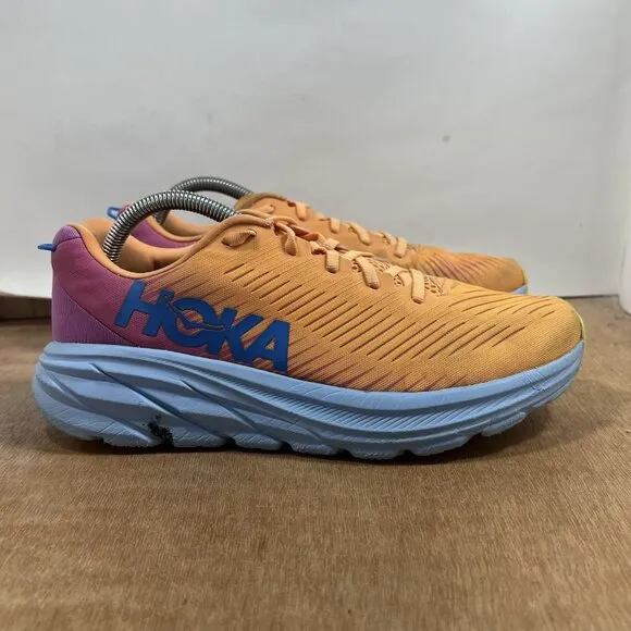 Hoka One One Rincon 3 Women Size 10 Orange Trainers Sneaker Runner Comfort