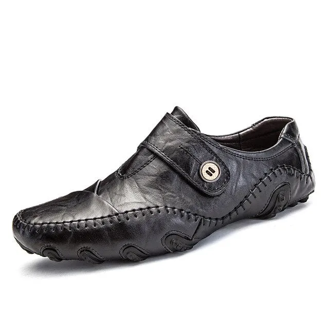Hot Sale Leather Shoes Men Casual Waterproof Moccasins Loafers Slip-on Shoes Breathable Male Flats Sneakers  Large Sizes 48