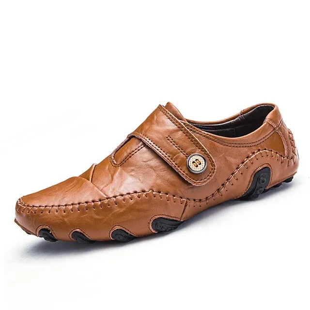 Hot Sale Leather Shoes Men Casual Waterproof Moccasins Loafers Slip-on Shoes Breathable Male Flats Sneakers  Large Sizes 48