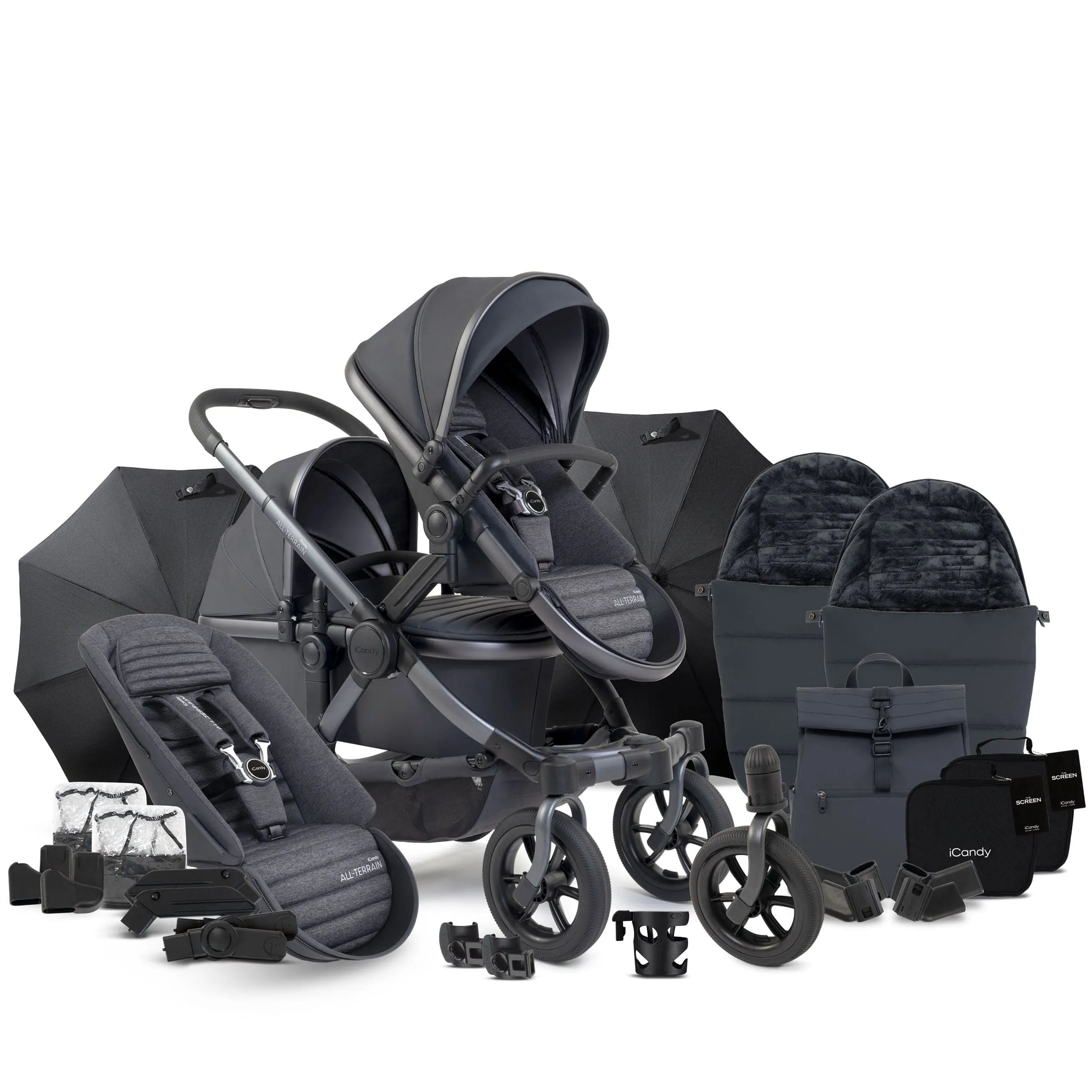 iCandy Peach 7 All Terrain Complete Double Bundle in Storm