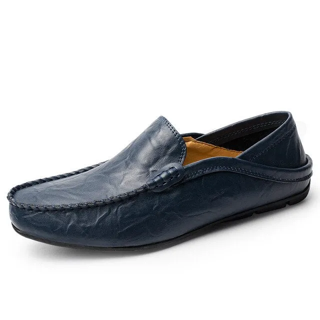 Italian Men Shoes Casual Luxury Brand 2020 Summer Mens Loafers Genuine Leather Moccasins Breathable Slip on Boat Shoes BTMOTTZ