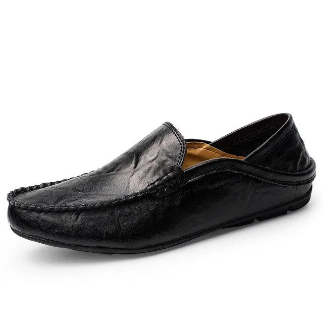 Italian Men Shoes Casual Luxury Brand 2020 Summer Mens Loafers Genuine Leather Moccasins Breathable Slip on Boat Shoes BTMOTTZ