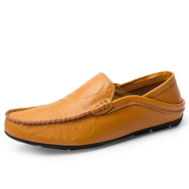 Italian Men Shoes Casual Luxury Brand 2020 Summer Mens Loafers Genuine Leather Moccasins Breathable Slip on Boat Shoes BTMOTTZ