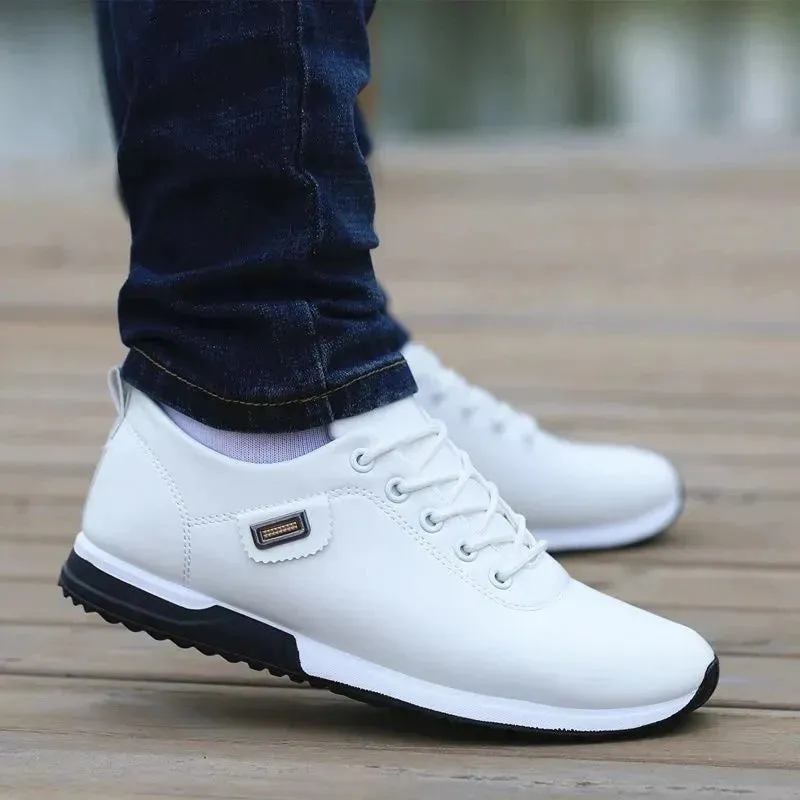 Italian PU Leather Sneakers Shoes For Men Dress Shoes Big Size 45 46 Male Sneaker Fashion Man's Sports Shoes Vulcanized Footwear