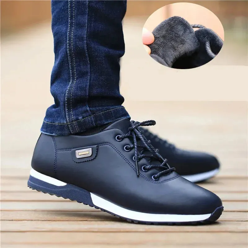 Italian PU Leather Sneakers Shoes For Men Dress Shoes Big Size 45 46 Male Sneaker Fashion Man's Sports Shoes Vulcanized Footwear