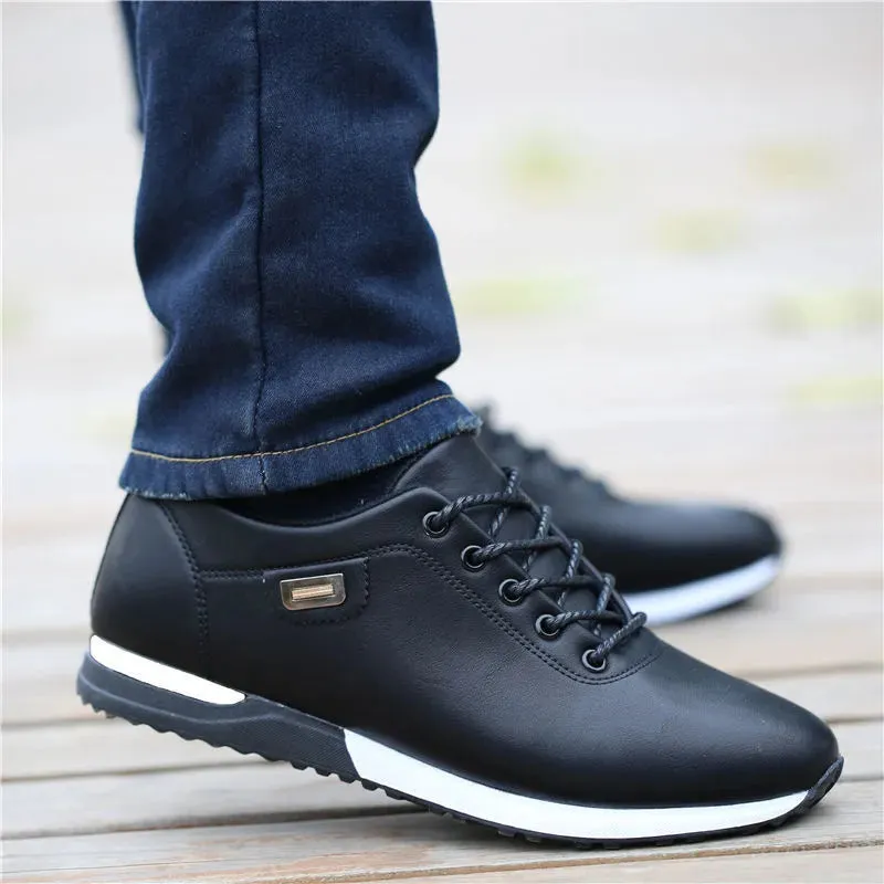 Italian PU Leather Sneakers Shoes For Men Dress Shoes Big Size 45 46 Male Sneaker Fashion Man's Sports Shoes Vulcanized Footwear