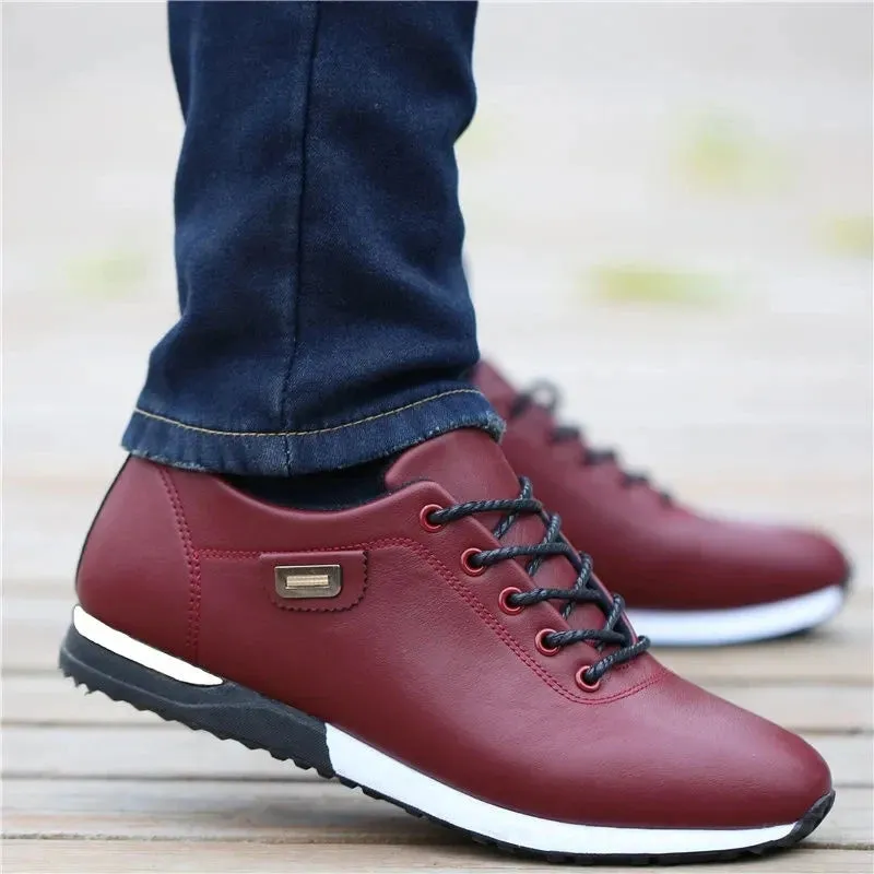 Italian PU Leather Sneakers Shoes For Men Dress Shoes Big Size 45 46 Male Sneaker Fashion Man's Sports Shoes Vulcanized Footwear