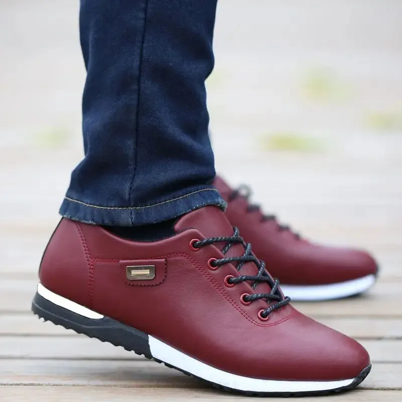 Italian PU Leather Sneakers Shoes For Men Dress Shoes Big Size 45 46 Male Sneaker Fashion Man's Sports Shoes Vulcanized Footwear