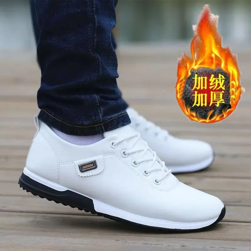 Italian PU Leather Sneakers Shoes For Men Dress Shoes Big Size 45 46 Male Sneaker Fashion Man's Sports Shoes Vulcanized Footwear