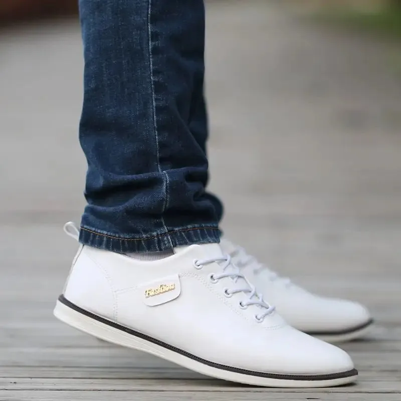 Italian PU Leather Sneakers Shoes For Men Dress Shoes Big Size 45 46 Male Sneaker Fashion Man's Sports Shoes Vulcanized Footwear
