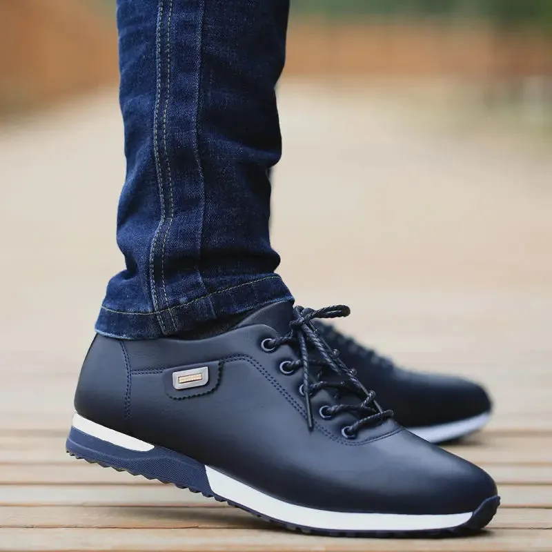 Italian PU Leather Sneakers Shoes For Men Dress Shoes Big Size 45 46 Male Sneaker Fashion Man's Sports Shoes Vulcanized Footwear