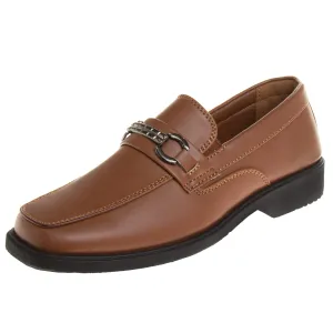 Josmo Boys Dress Shoes – Slip-On Comfort Uniform Oxford Loafer with Buckle Black and Brown (Big Kid/Little Kid) (Size 13-6)