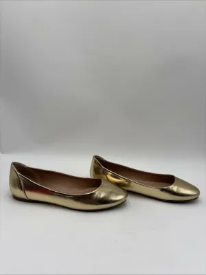 Journee Collection Women's Kavn Flats Gold Size 8.5 - Very Good