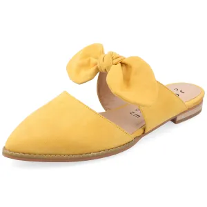Journee Collection Womens Shoes Telulah Slip On Pointed Toe Mules Flats (Mustard, 10 Narrow)