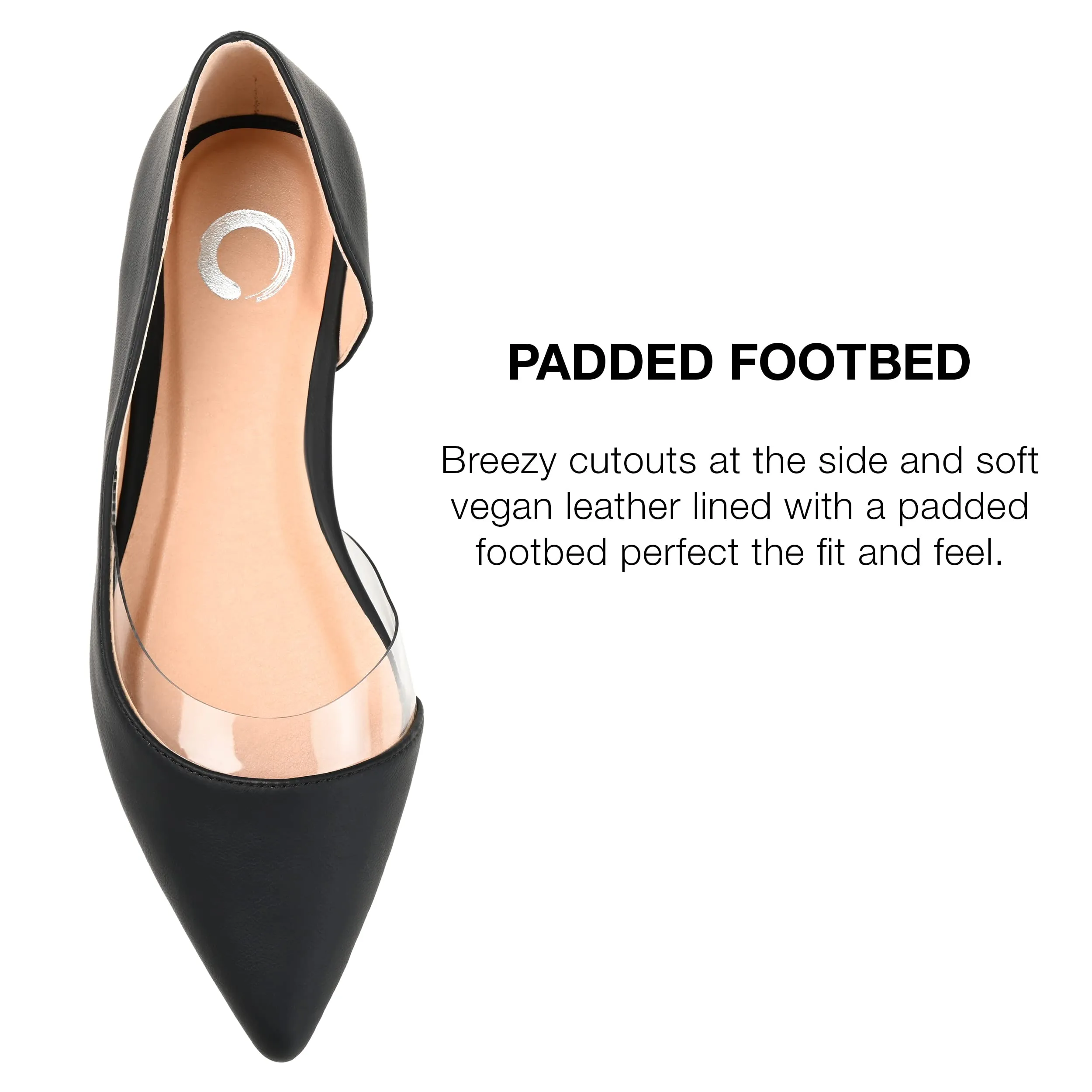 Journee Womens Mikki Ballet Pointed Toe Slip On Flats