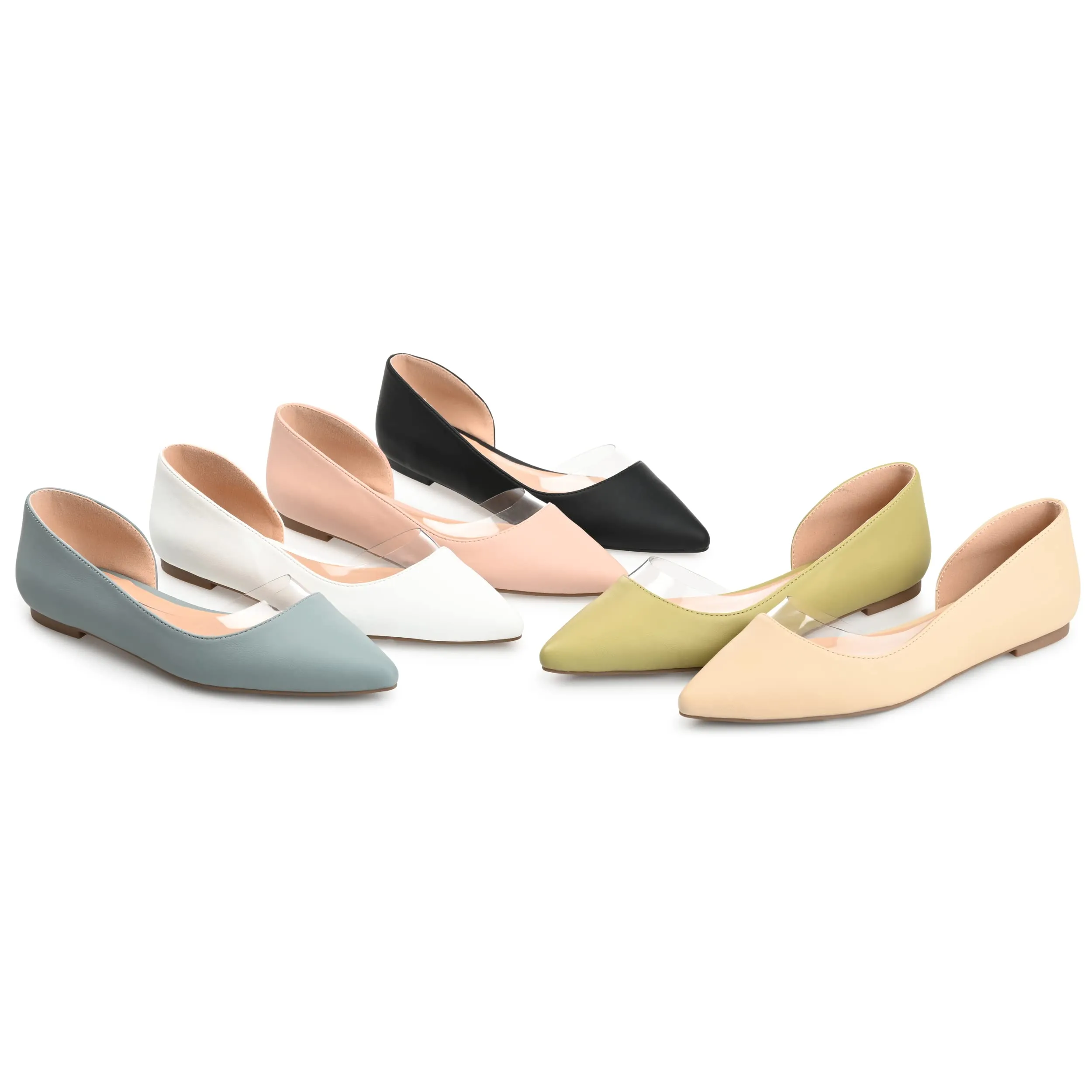 Journee Womens Mikki Ballet Pointed Toe Slip On Flats